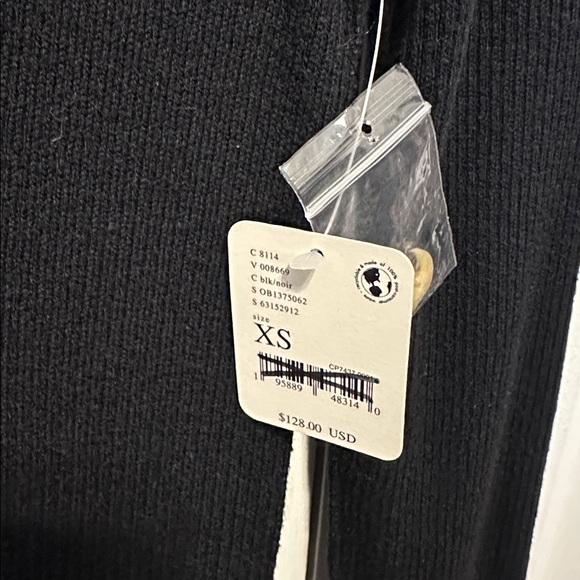 Free People Black Long Sleeve Ribbed Knit Button Up Cardigan Sweater or Dress - Picture 4 of 5